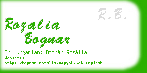 rozalia bognar business card